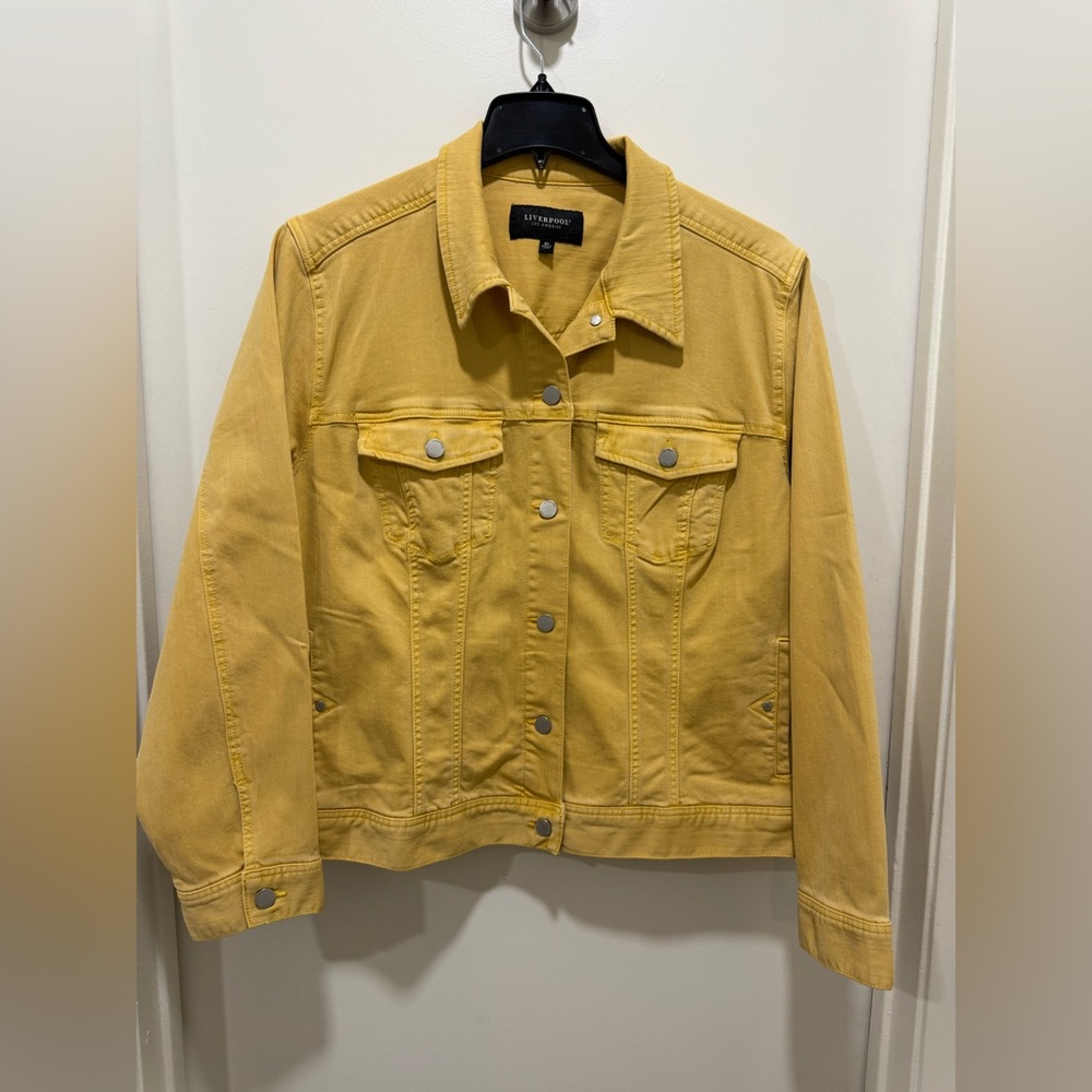 Liverpool LA Trucker Classic Women's Denim Golden yellow  Jacket Size 3X